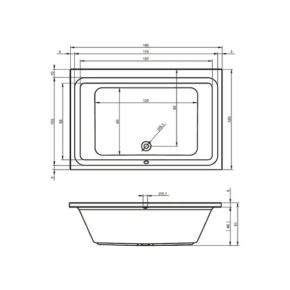 ВАННА АКРИЛОВАЯ RIHO CASTELLO 180X120