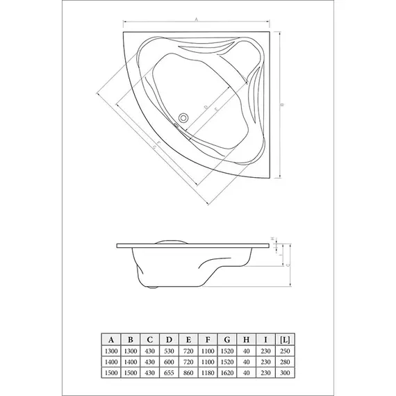 ВАННА АКРИЛОВАЯ C-BATH AURORA 140X140