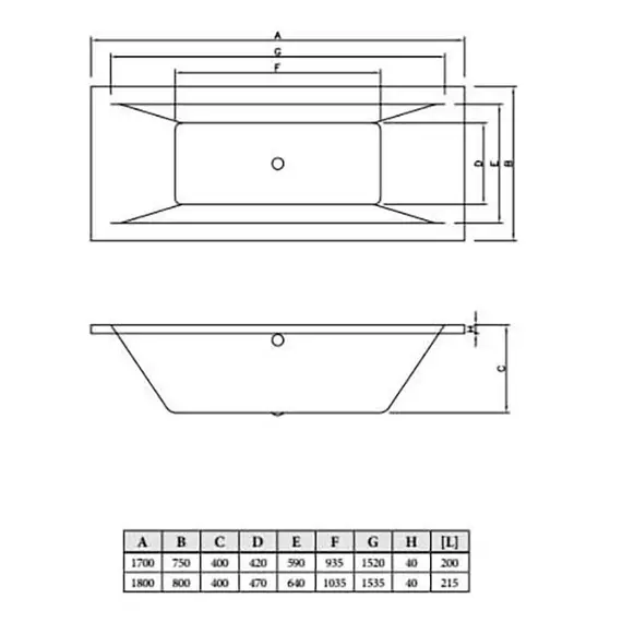 ВАННА АКРИЛОВАЯ C-BATH POSEIDON 180X80