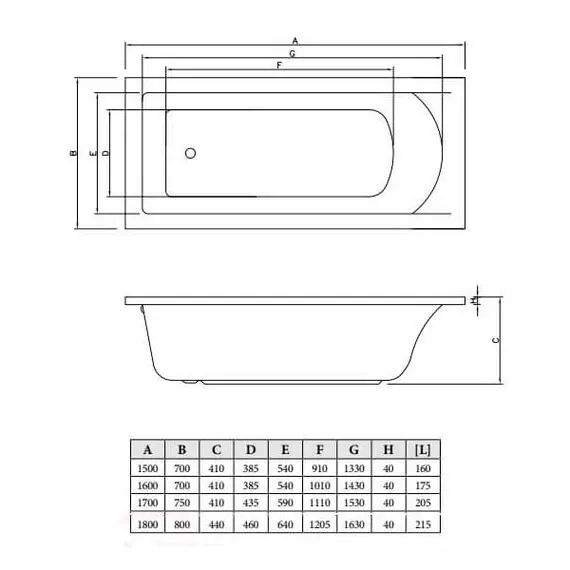 ВАННА АКРИЛОВАЯ C-BATH SELENA 180X80