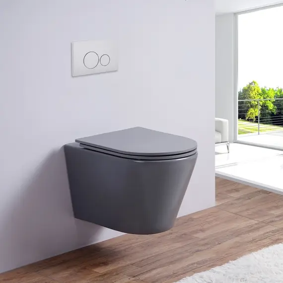 УНИТАЗ-ПОДВЕСНОЙ ESBANO CLAVEL СЕРЫЙ МАТОВЫЙ