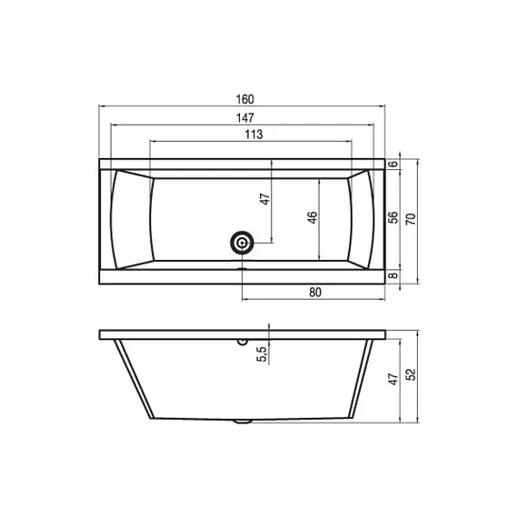 ВАННА АКРИЛОВАЯ RIHO JULIA 160X70