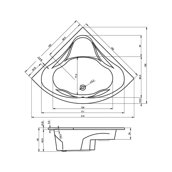 ВАННА АКРИЛОВАЯ RIHO NEO 150X150