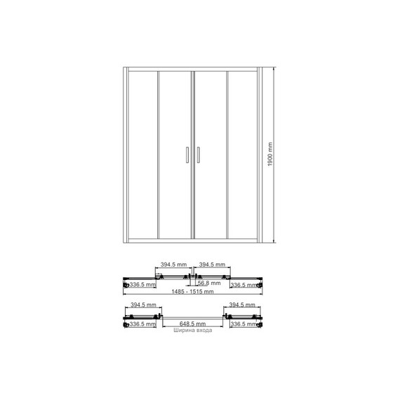 ДУШЕВАЯ ДВЕРЬ WASSERKRAFT LIPPE 45S08