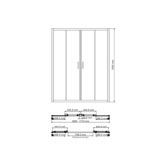 ДУШЕВАЯ ДВЕРЬ WASSERKRAFT LIPPE 45S09