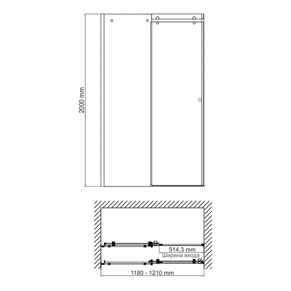 ДУШЕВАЯ ДВЕРЬ WASSERKRAFT VILS 56R05