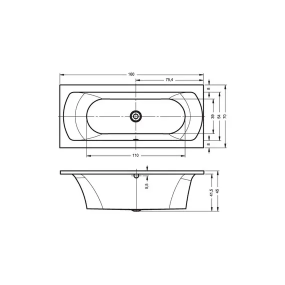 ВАННА АКРИЛОВАЯ RIHO LIMA 160X70