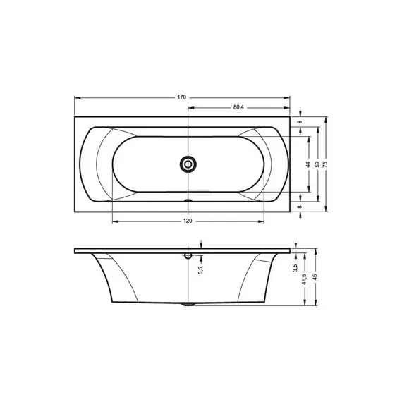 ВАННА АКРИЛОВАЯ RIHO LIMA 170X75