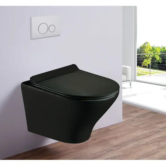УНИТАЗ-ПОДВЕСНОЙ ESBANO ASTER ЧЕРНЫЙ МАТОВЫЙ