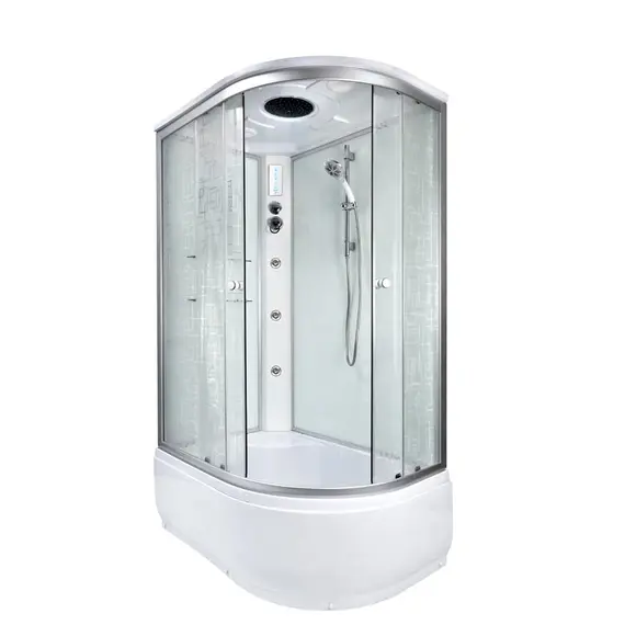 ДУШЕВАЯ КАБИНА DETO EM4511LGM+EL С ГИДРОМАССАЖЕМ И ЭЛЕКТРИКОЙ, ЛЕВАЯ