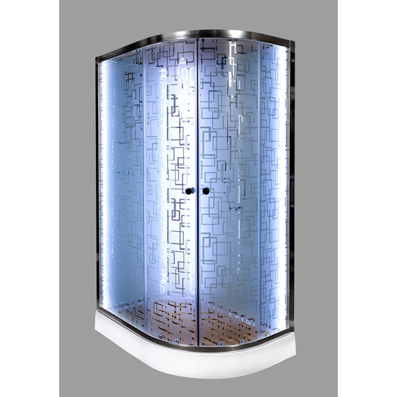 ДУШЕВАЯ КАБИНА DETO EM1511LNLED+GM С ГИДРОМАССАЖЕМ, ЛЕВАЯ