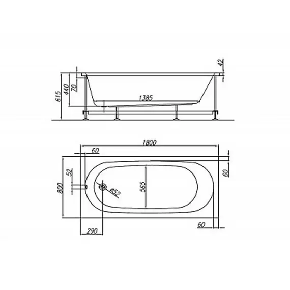 ВАННА АКРИЛОВАЯ KOLPA SAN TAMIA 180*80