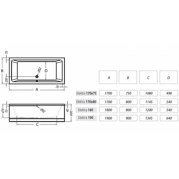 ВАННА АКРИЛОВАЯ KOLPA SAN ELEKTRA 190*90