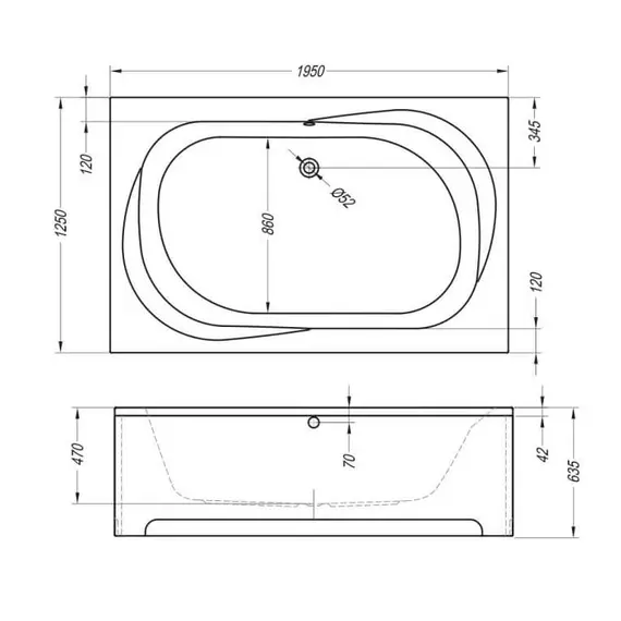 ВАННА АКРИЛОВАЯ KOLPA SAN ADAM&EVA 190Х125
