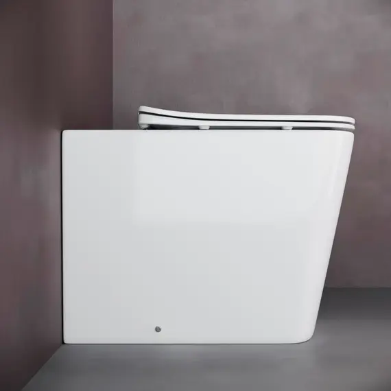 НАПОЛЬНЫЙ ПРИСТАВНОЙ УНИТАЗ CERAMICA NOVA CUBIC RIMLESS