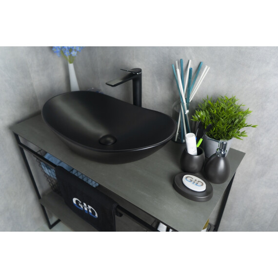 ЧЕРНАЯ МАТОВАЯ КЕРАМИЧЕСКАЯ РАКОВИНА GID BM9811