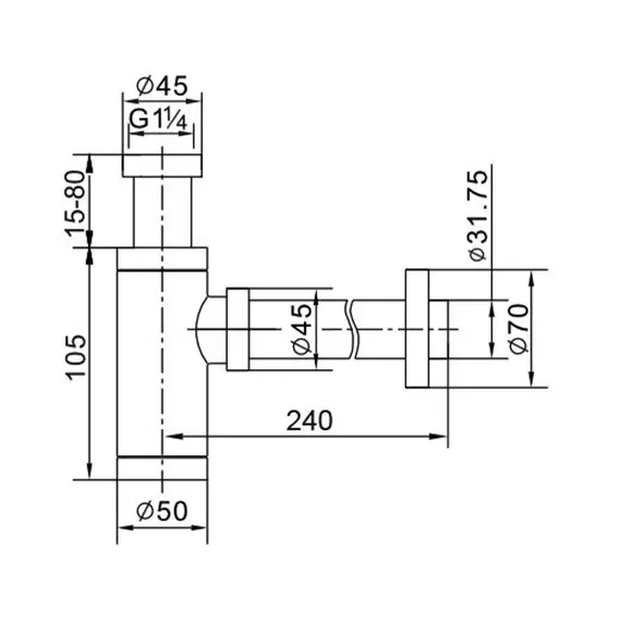 СИФОН ЧЕРНЫЙ ДЛЯ РАКОВИНЫ GID G-74BL