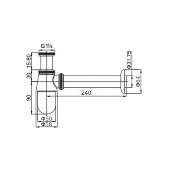 СИФОН ДЛЯ РАКОВИНЫ ХРОМ GID G-56CH