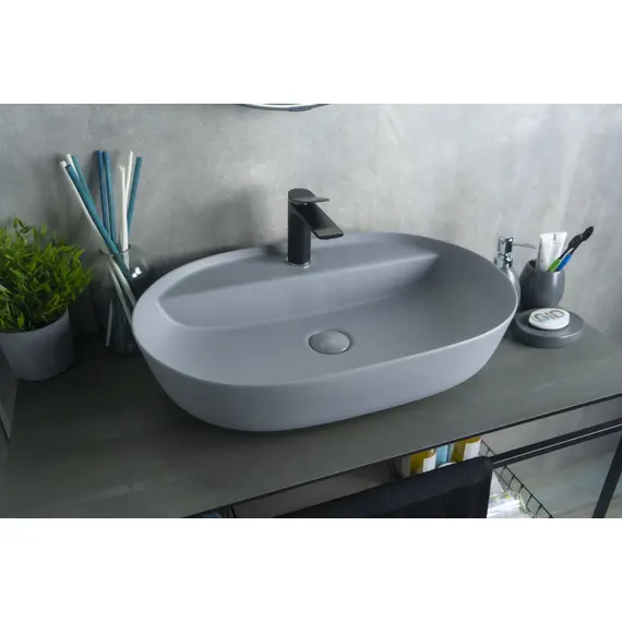 СЕРАЯ МАТОВАЯ КЕРАМИЧЕСКАЯ РАКОВИНА GID GM1346