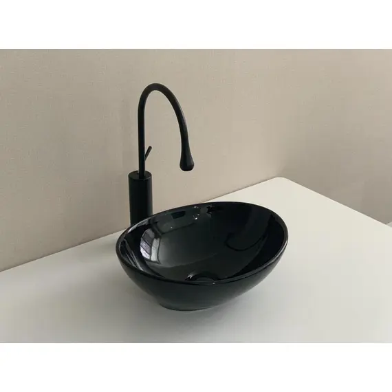 ЧЕРНАЯ ГЛЯНЦЕВАЯ КЕРАМИЧЕСКАЯ РАКОВИНА GID NC920