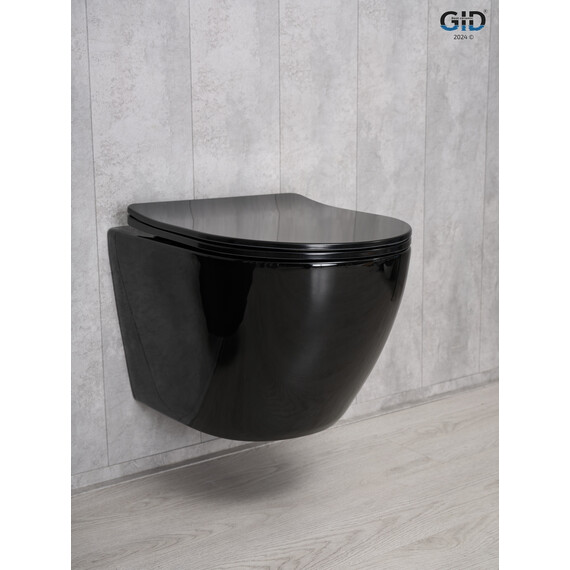 БЕЗОБОДКОВЫЙ ПОДВЕСНОЙ УНИТАЗ GID TR2198-18 С ПРОЧНОЙ КРЫШКОЙ-МИКРОЛИФТ ИЗ ДЮРОПЛАСТА