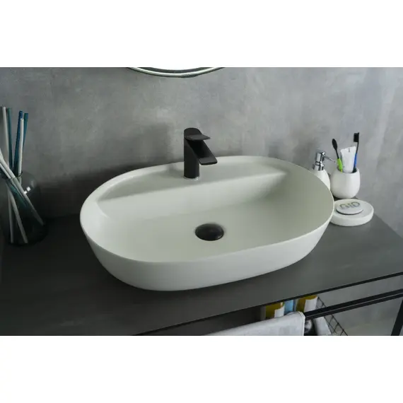 БЕЛАЯ МАТОВАЯ КЕРАМИЧЕСКАЯ РАКОВИНА GID WM1346