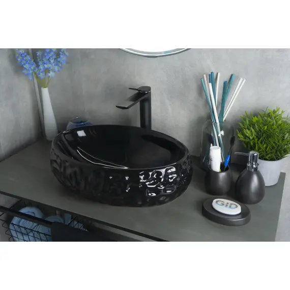 ЧЕРНАЯ ГЛЯНЦЕВАЯ КЕРАМИЧЕСКАЯ РАКОВИНА GID 9030BF