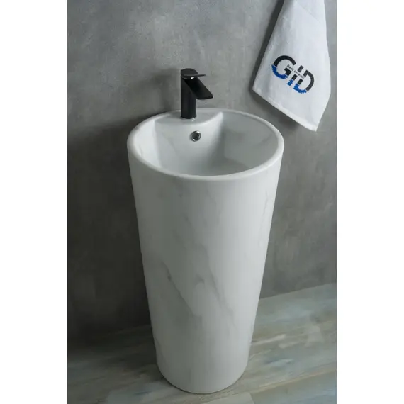 КЕРАМИЧЕСКАЯ НАПОЛЬНАЯ РАКОВИНА GID NB131WS ПОД КАМЕНЬ МАТОВАЯ