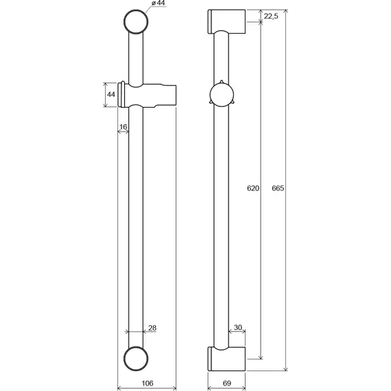 ДУШЕВОЙ ДЕРЖАТЕЛЬ ПОДВИЖНЫЙ 60 СМ RAVAK 972.00