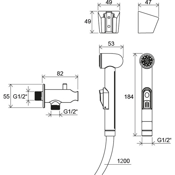 ГИГИЕНИЧЕСКИЙ ДУШ С ЗАПОРНЫМ ВЕНТИЛЕМ RAVAK BM 040.00