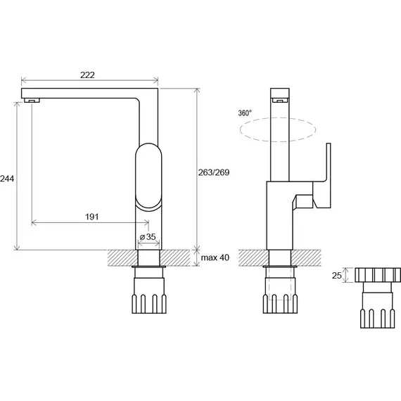 СМЕСИТЕЛЬ КУХОННЫЙ RAVAK CR 016.00