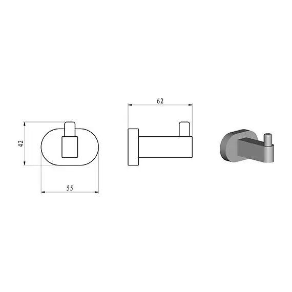 КРЮЧОК ОДИНАРНЫЙ RAVAK CR 110.00