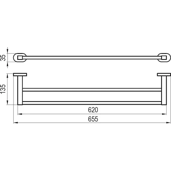 ПОЛОТЕНЦЕДЕРЖАТЕЛЬ (2 ПОЛОТЕНЦА), 66 СМ RAVAK CR 320.00