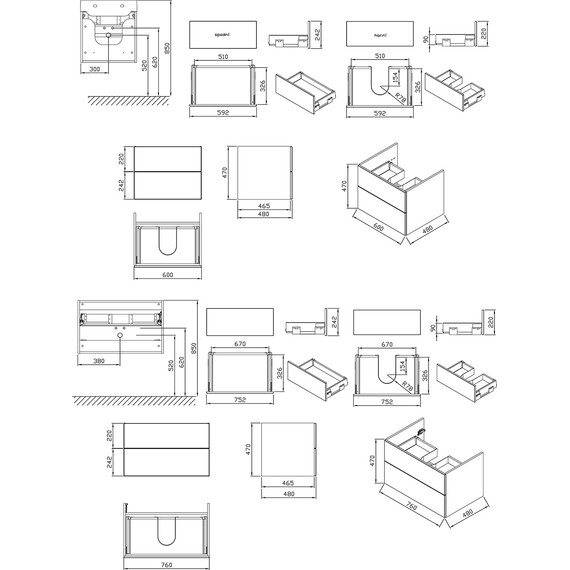 ТУМБА ПОД УМЫВАЛЬНИК RAVAK SD 760 ROSA II БЕЛЫЙ ГЛЯНЕЦ