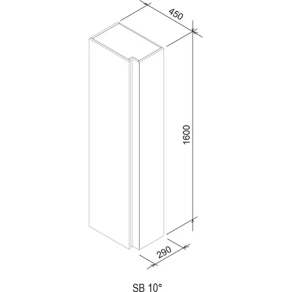 ШКАФ БОКОВОЙ RAVAK SB 10° 450 БЕЛЫЙ