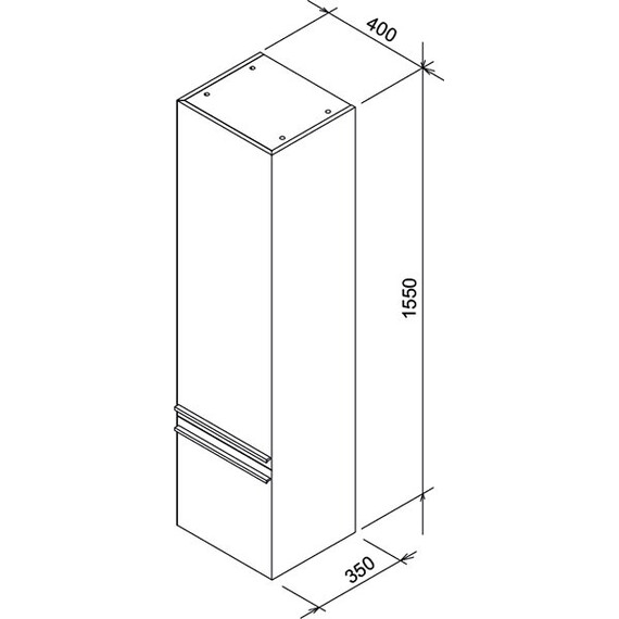 ШКАФ БОКОВОЙ RAVAK SB 400 L CLEAR БЕЛАЯ/ВИШНЯ