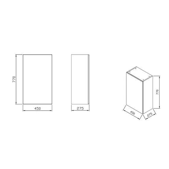 ШКАФ БОКОВОЙ RAVAK SB NATURAL 450 БЕЛЫЙ