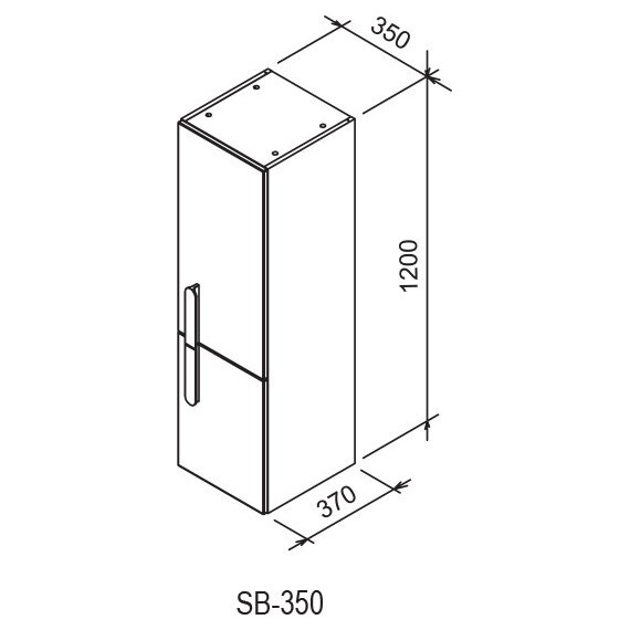 ШКАФ БОКОВОЙ RAVAK SB 350 CHROME R БЕЛЫЙ ГЛЯНЕЦ