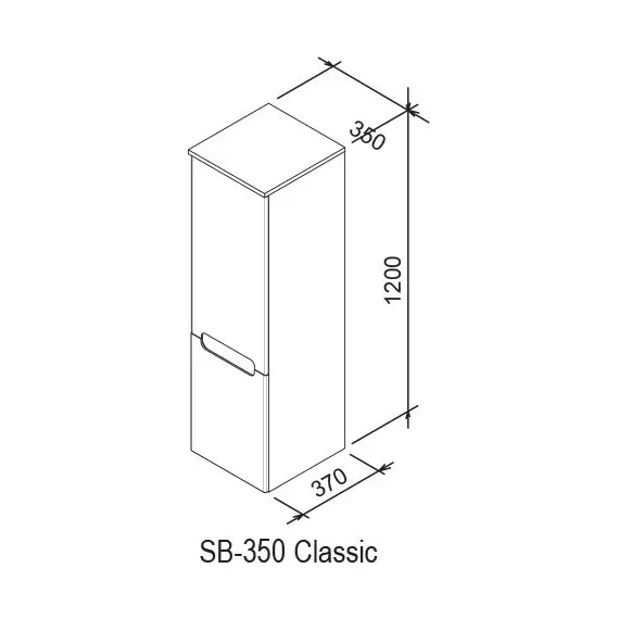ШКАФ БОКОВОЙ RAVAK SB 350 CLASSIC R КАППУЧИНО/БЕЛЫЙ