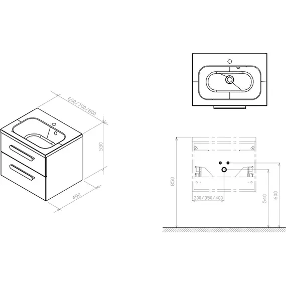 ТУМБА ПОД УМЫВАЛЬНИК RAVAK SD 700 CHROME II БЕЛЫЙ ГЛЯНЕЦ