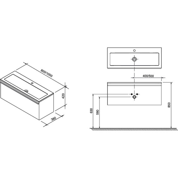 ТУМБА ПОД УМЫВАЛЬНИК RAVAK SD 800 CLEAR ОРЕХ/БЕЛЫЙ