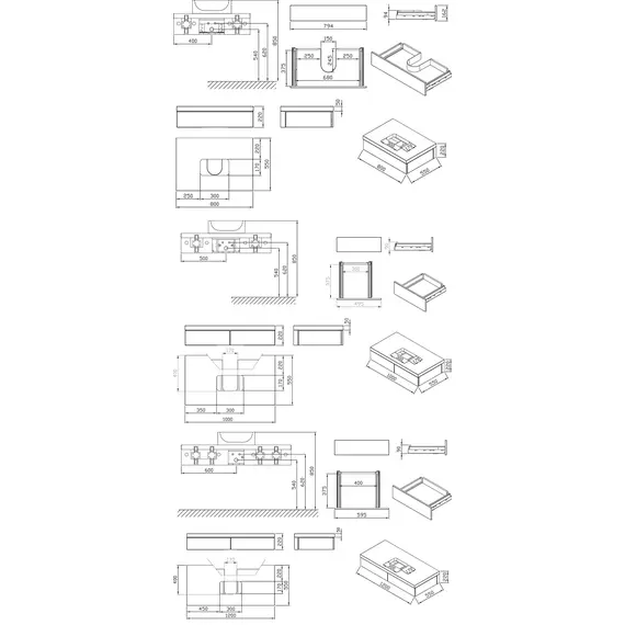 ТУМБА ПОД УМЫВАЛЬНИК RAVAK SD FORMY 1200 БЕЛАЯ