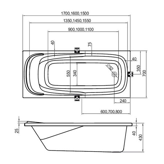 ВАННА АКРИЛОВАЯ RAVAK VANDA II 150X70 ВАННА АКРИЛОВАЯ RAVAK VANDA II 150X70