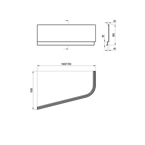 ВАННА АКРИЛОВАЯ RAVAK CHROME 160X105 L