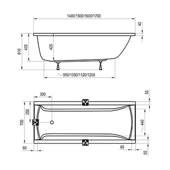 ВАННА АКРИЛОВАЯ RAVAK CLASSIC 160X70