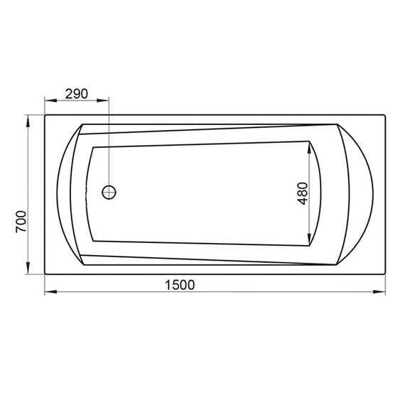 ВАННА АКРИЛОВАЯ RAVAK DOMINO 150X70