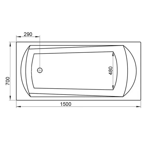 ВАННА АКРИЛОВАЯ RAVAK DOMINO 150X70
