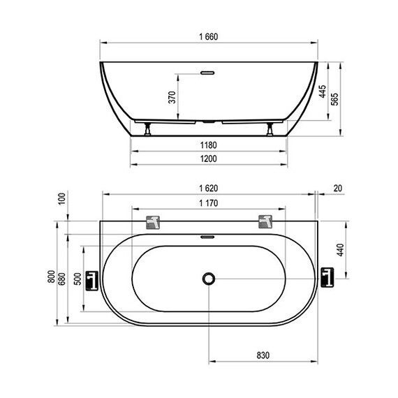 ВАННА АКРИЛОВАЯ RAVAK FREEDOM W 166X80