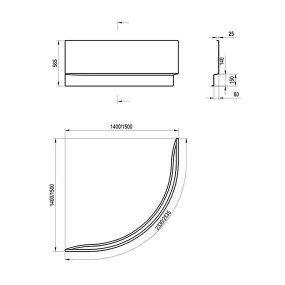 ВАННА УГЛОВАЯ RAVAK NEW DAY 140X140