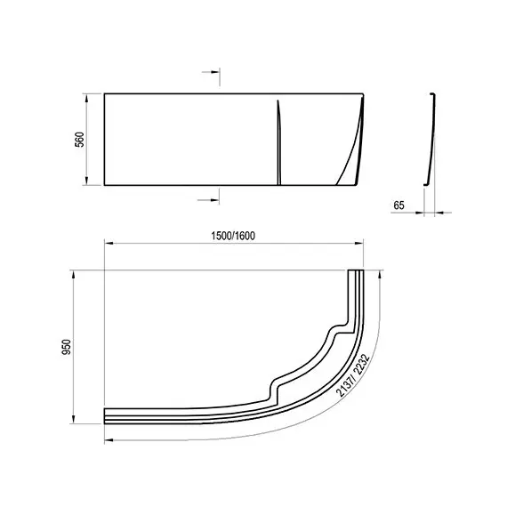 ВАННА АСИММЕТРИЧНАЯ RAVAK ROSA 95 150X95 L